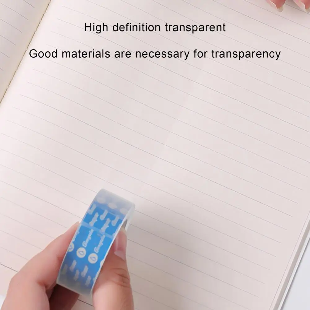 4 Rolls Clear Tape Refills Transparent Tape Easy Tear by Hands High Transparency 1.8cm Width Adhesive Tape School Home Supplies