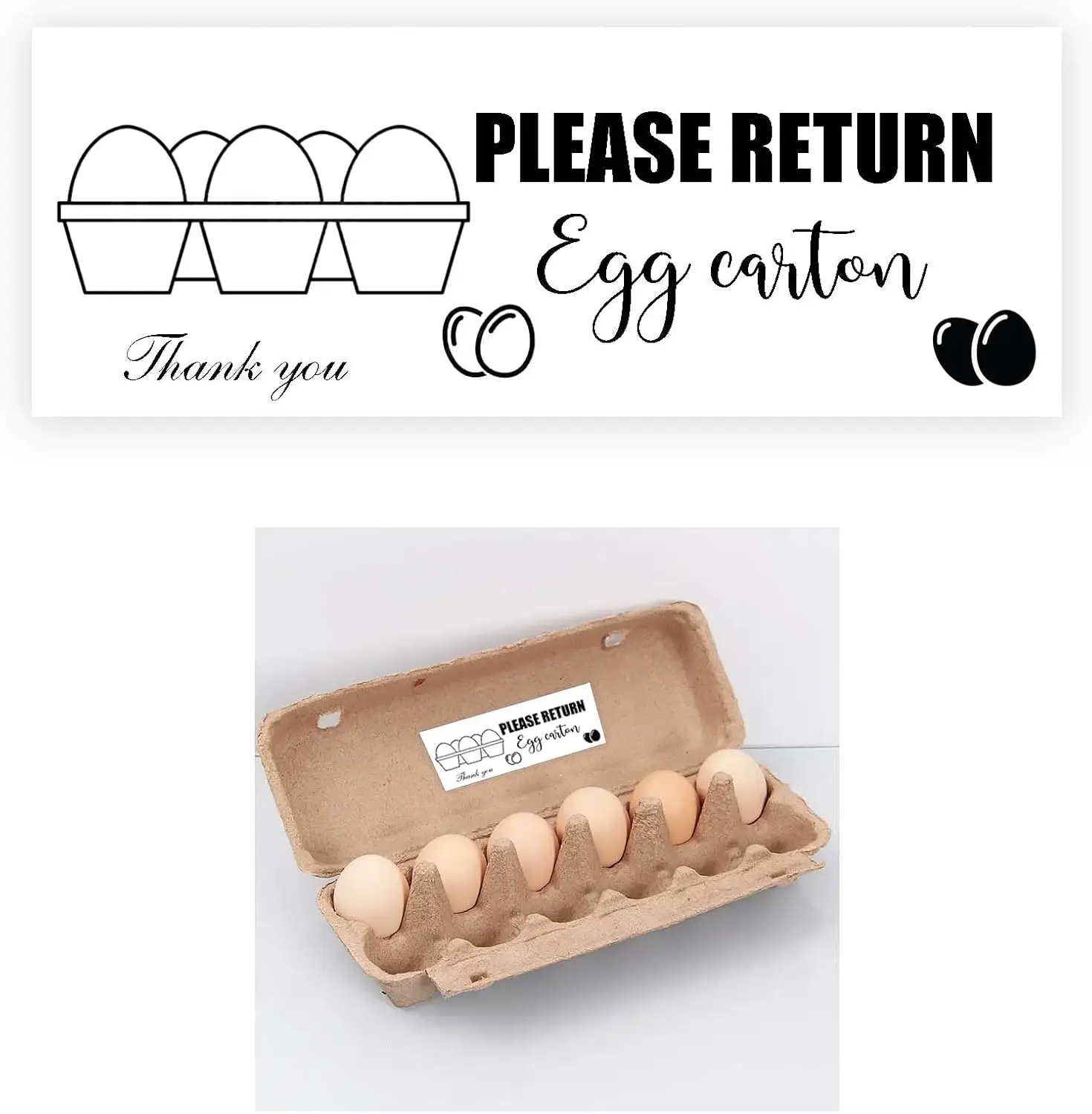 

500 Pcs Please Return Egg Carton Labels 1 x 2.65 Inch Farm Fresh Eggs Carton Labels Egg Stickers Egg Packaging Stickers