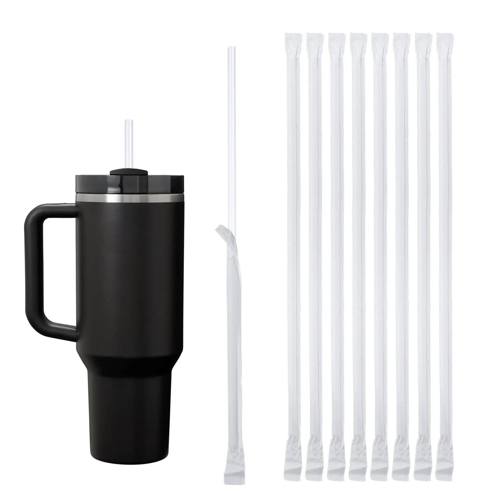 100PCS Disposable Sts for 40 OZ Tumbler, Extra Long Sts Disposable for 30 Oz 40 Oz Tumbler, Sts Individually Wrapped