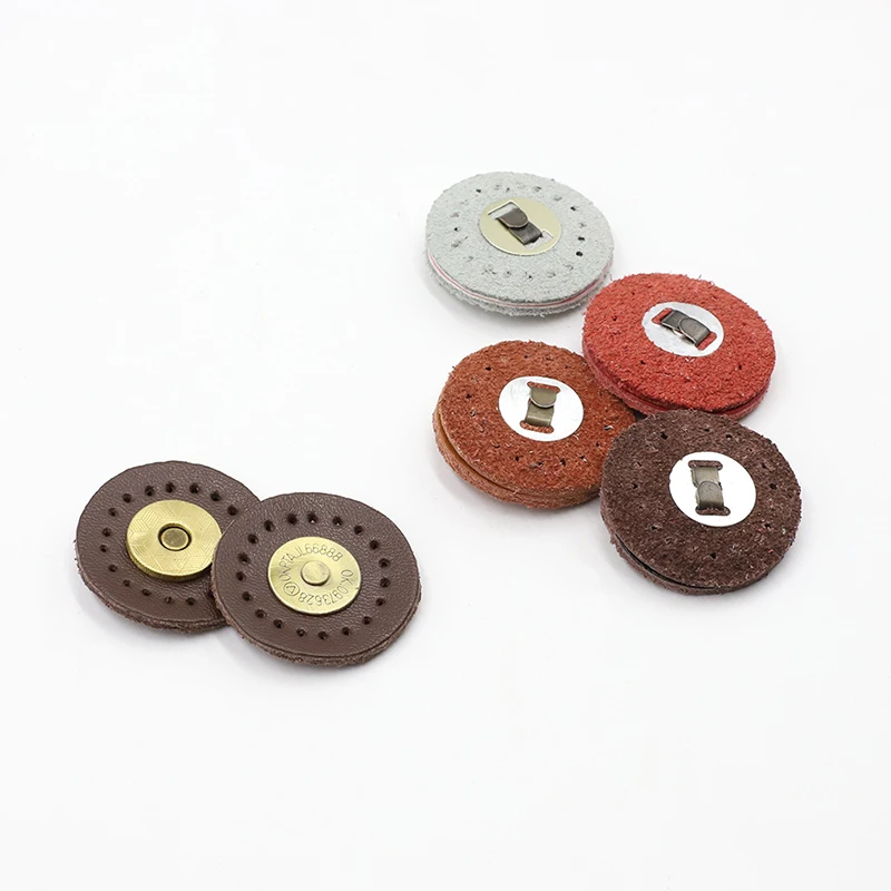 Magnetic Buckles Circle Sew-on Bag Wallet Genuine Leather Bag Snap Buttons Handmade DIY Handbag Lock Patchwork Lock Accessories