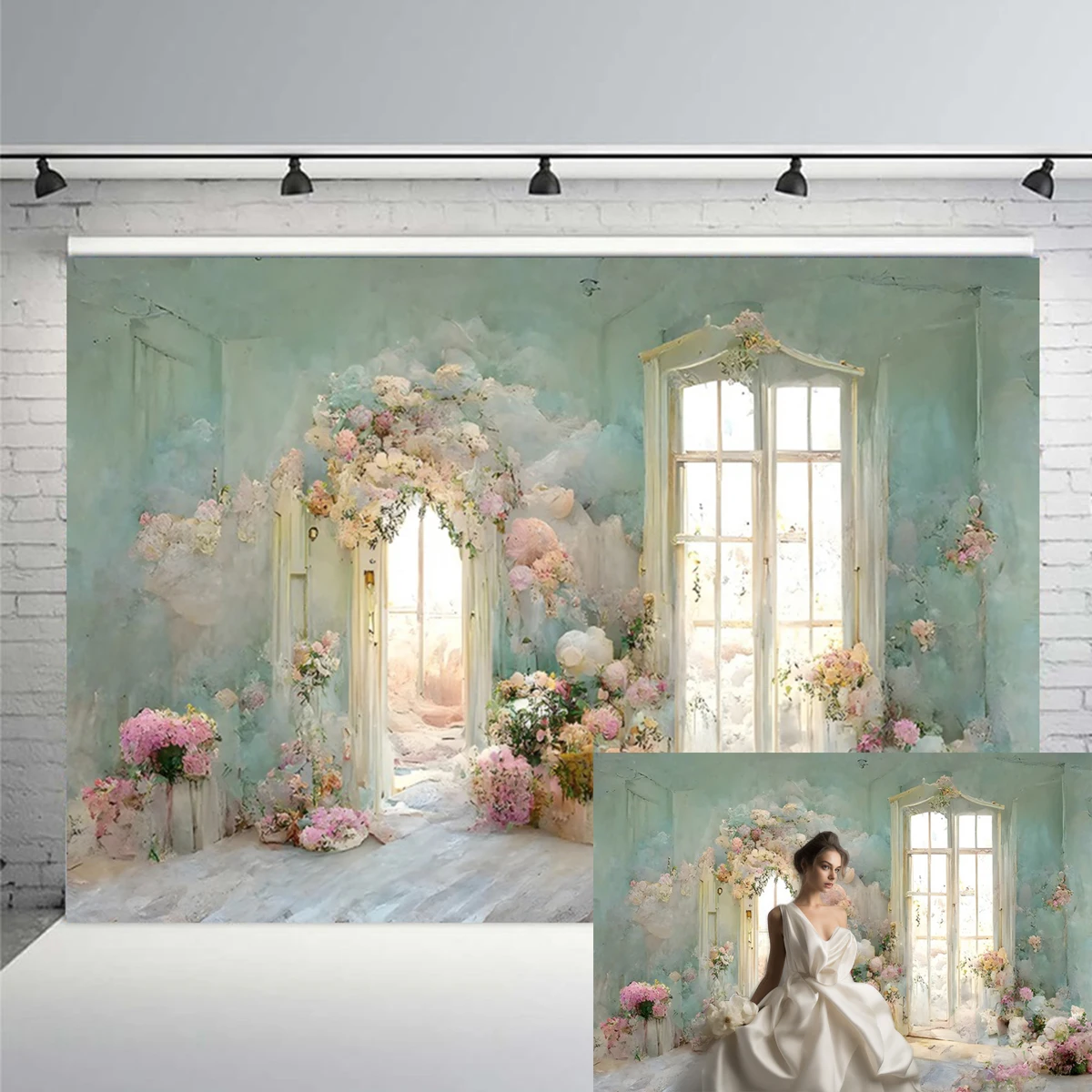웨딩 꽃 커튼 사진 배경막, 포토콜 아기 생일 파티 장식, 사진 배경 사진 스튜디오 포토폰