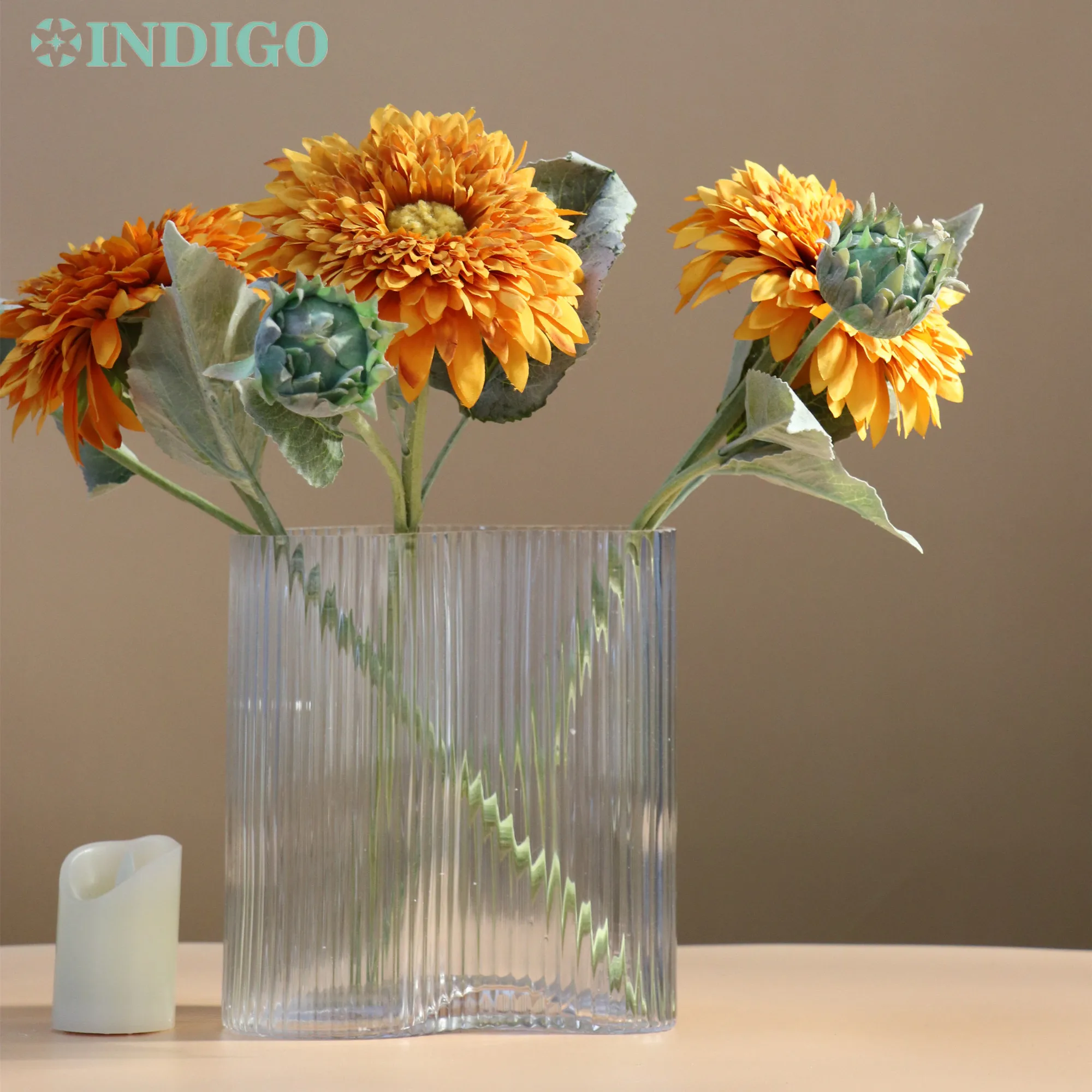 Indigo-beautiful silk artificial flower, yellow daisy, for table decoration, for event, party, 45cm