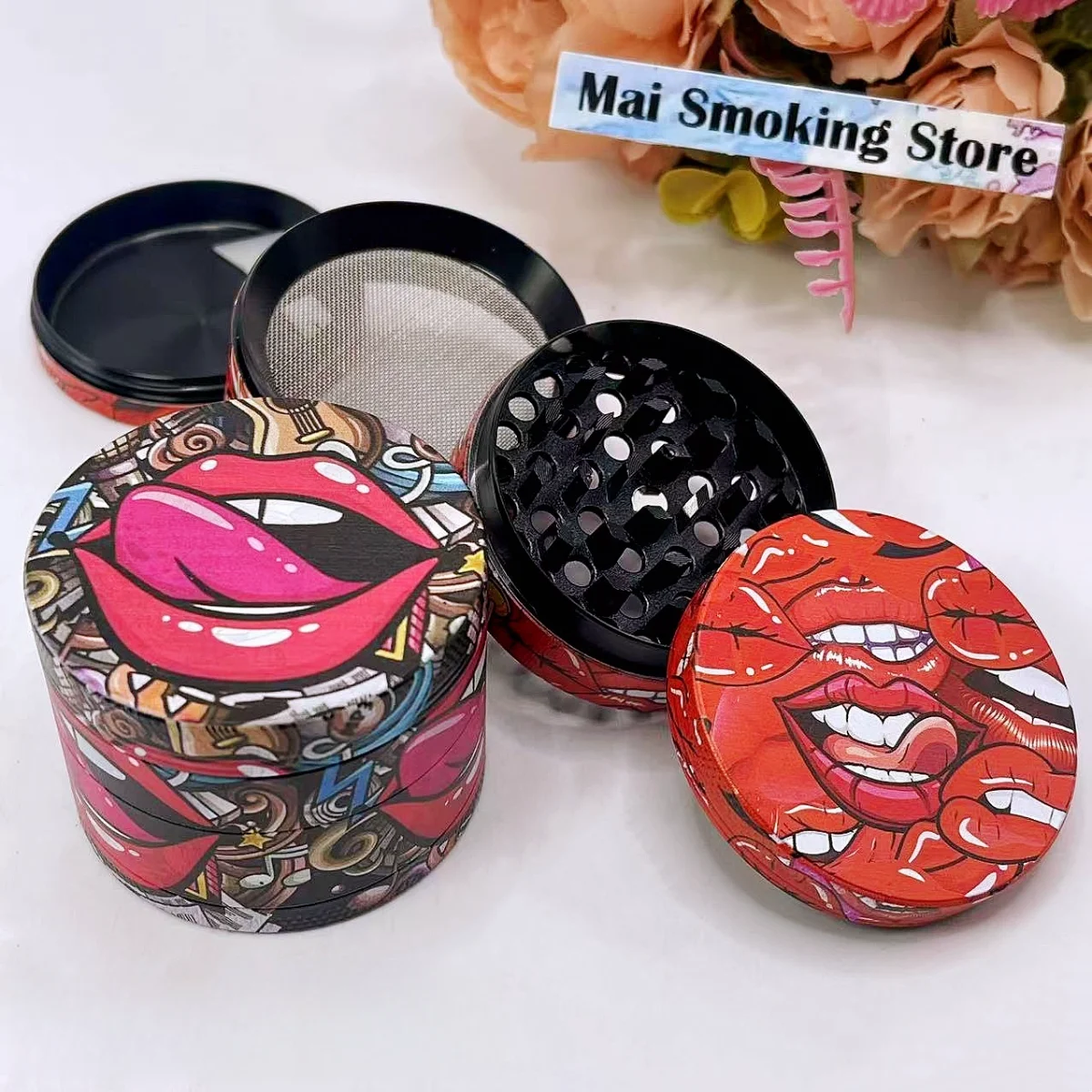 

Металлическая 4-слойная ручная мельница для трав и специй, 2 дюйма, для соли, перца, сыпучих трав, табака, инструмент для приготовления сигарет