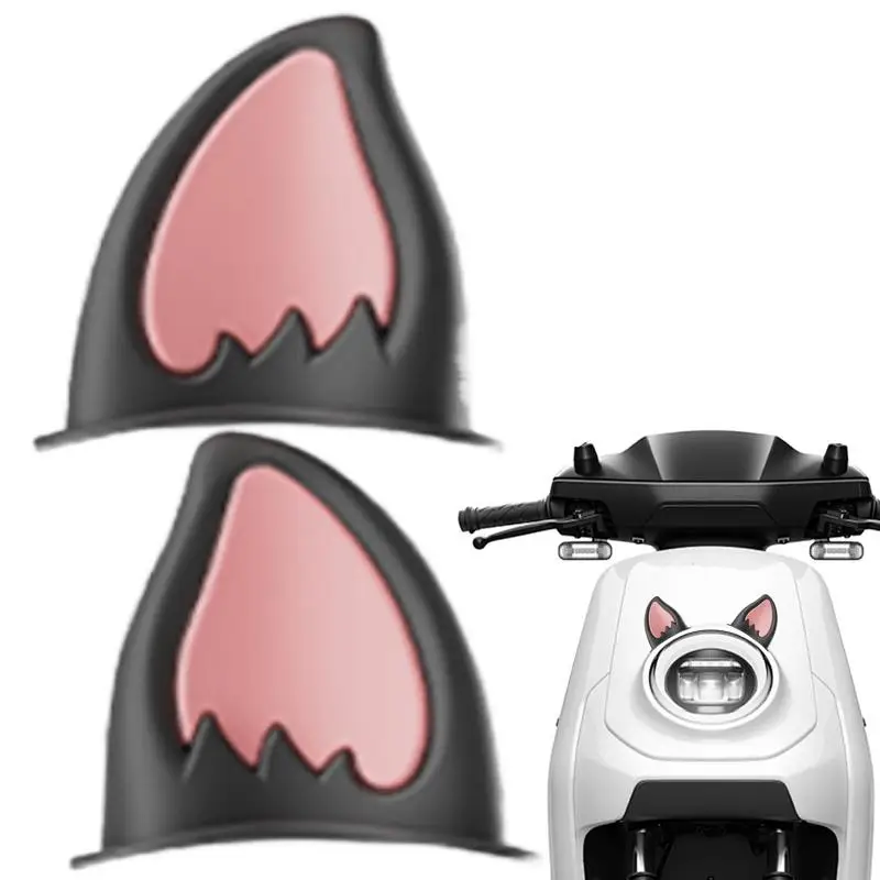 For  Skiing Hats Cat Ears For Hats 1 Pair Creative Cat Ears Hard Hat Sticker Motorcycle Hat Decor Peel & Stick Adhesive Kitten