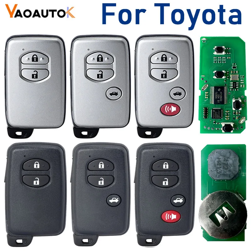 

Auto Smart Remote Key For Toyota Land Cruiser Prado Camry Crown Aurion LC200 Smart Car Key A433 F433 433MHZ ID74 2/3/4 Buttons