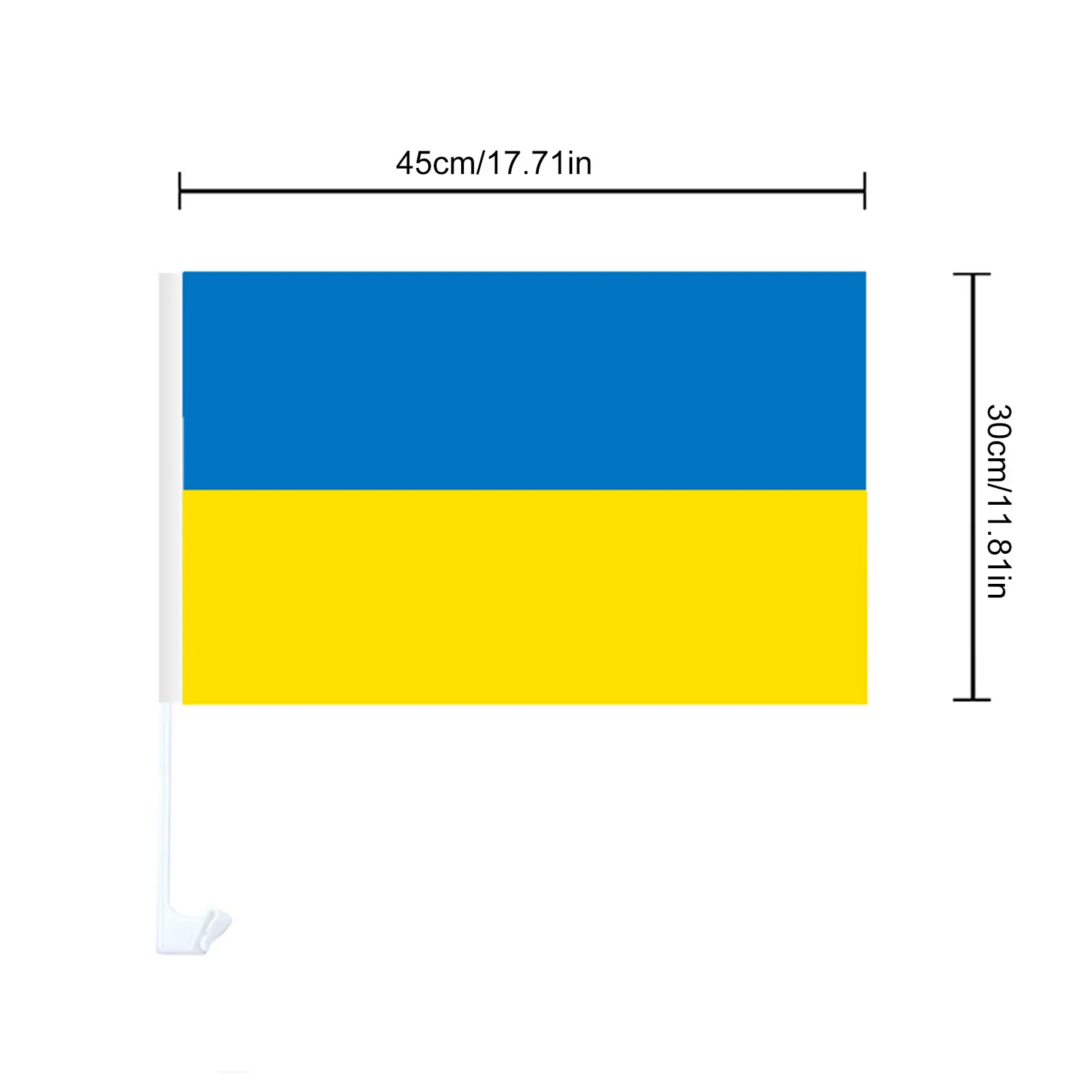 4 Packs Flag of Ukraine Car Flags 12x18 Inch Window Clip Ukrainian Flag Polyester UV Protection Car Decoration Banner Flags