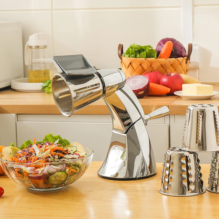 Recommended Zinc Alloy Salad Tool Rotary Vegetable Chopper 5 in 1 Fruit and Vegetable Tool