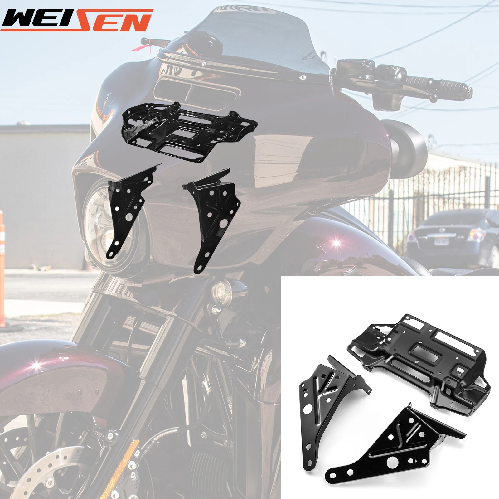 Motorcycle Left/Right Inner Fairing Radio Mount Bracket for 2014-2023 Harley Touring Street Glide/Electra Glide/Ultra Limited