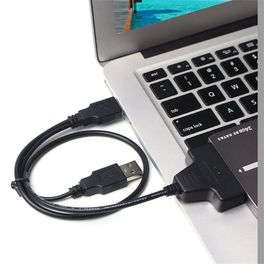 USB zu Sata USB 2,0 bis 2,5 Zoll HDD 7 15pin Sata Festplatte Kabel adapter mit USB 2,0 Netzteil für SSD & HDD Adapter