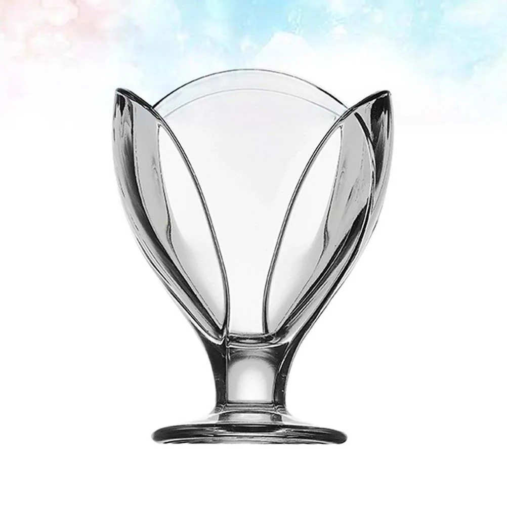 

1Pcs Ice Cream Cup Clear Thick Glass Dessert Bowl Ideal for Tea Coffee Juice Home Office Restaurant Glass Milk Mug