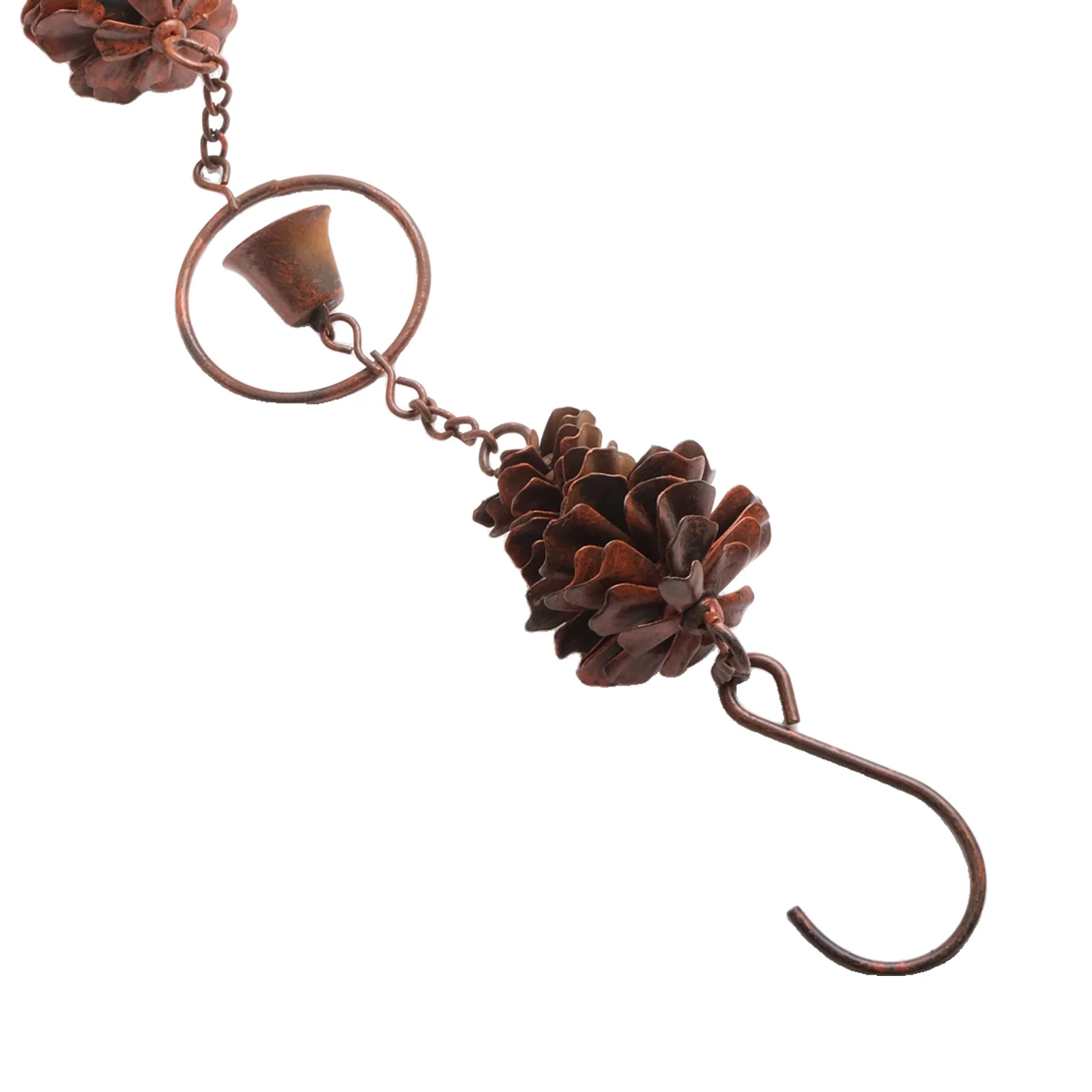 Pinecone Rain Chain Metal Rain Chain Convenient And Hassle-free ELEGANT DECORATION Easy Installation Long-lasting Use