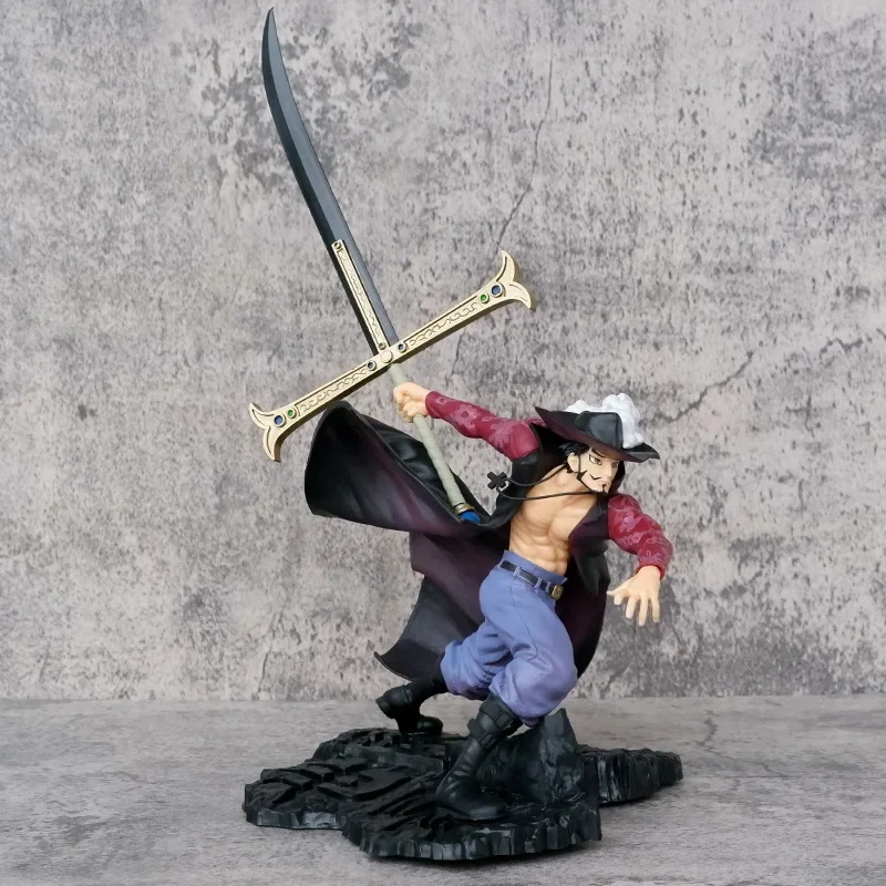 33cm One Piece Dracule Mihawk Action Figure POP Anime Toy 10th Anniversary Big Excellent Model Collectibles Model Christmas Gift