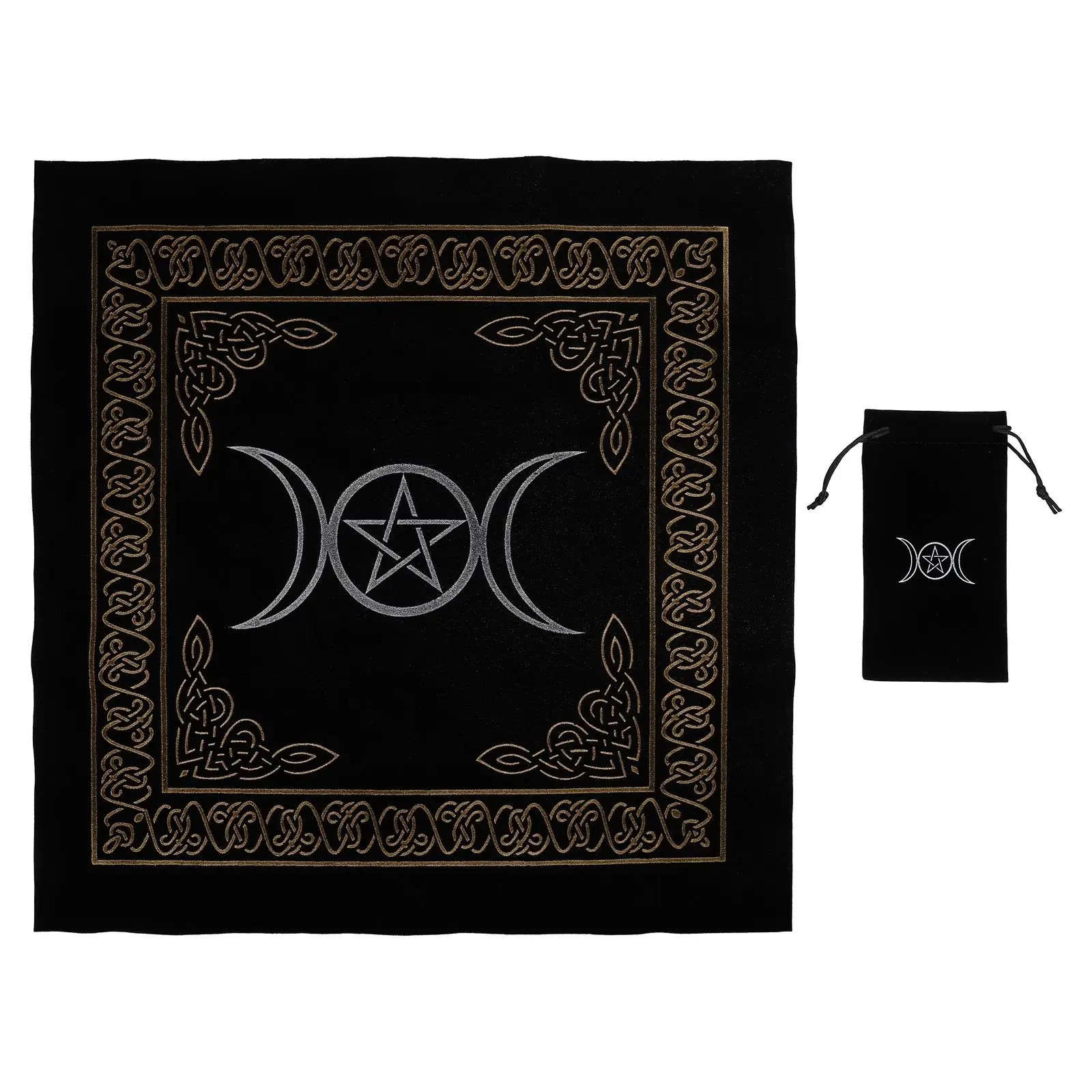 1 Set Tarot Table Cloth Divination Altar Velour Tablecloth with Tarot Cards Storage Bag Tarot Divination Table Cloth