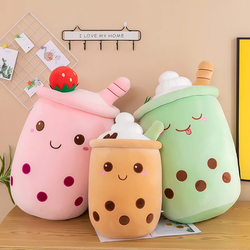 Niedliches gefülltes Boba-Plüsch-Blasentee, Lebensmittel, Milchbecher, Plüschkissen, weiches Kawaii-umarmendes Plüschspielzeug, Geschenke für Kinder