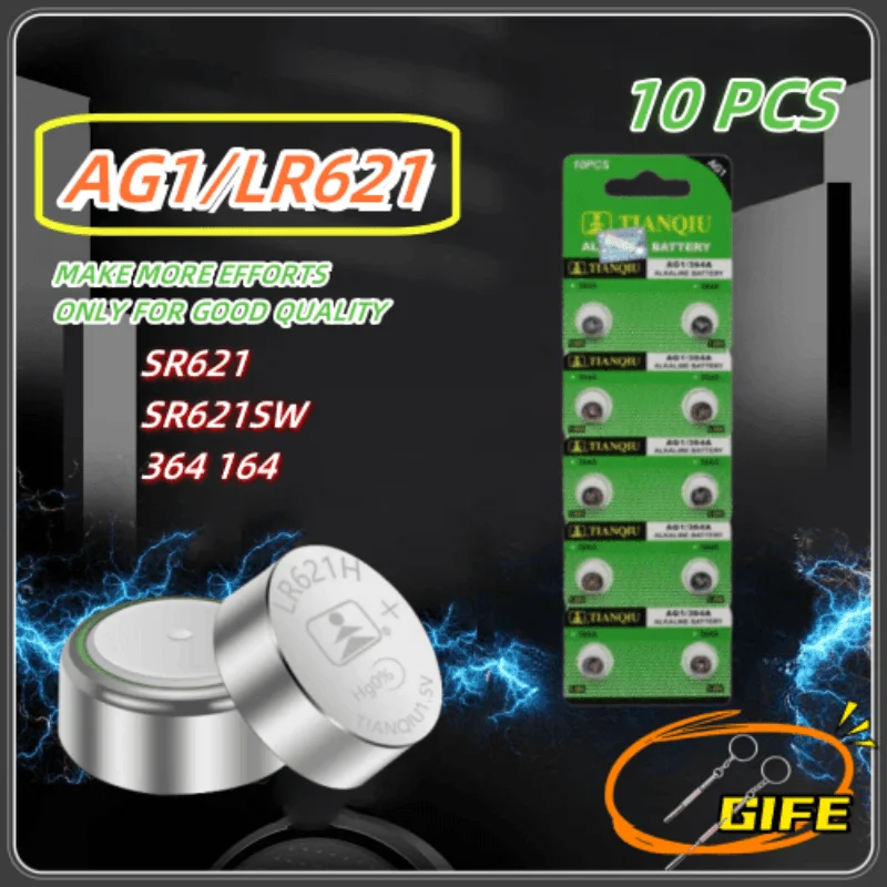 

10~50PCS Button Batteries TQ AG1 LR621 364 SR621SW 621 LR60 CX60 Alkaline Button Coin Cell For Watch Toys Remote Batteries