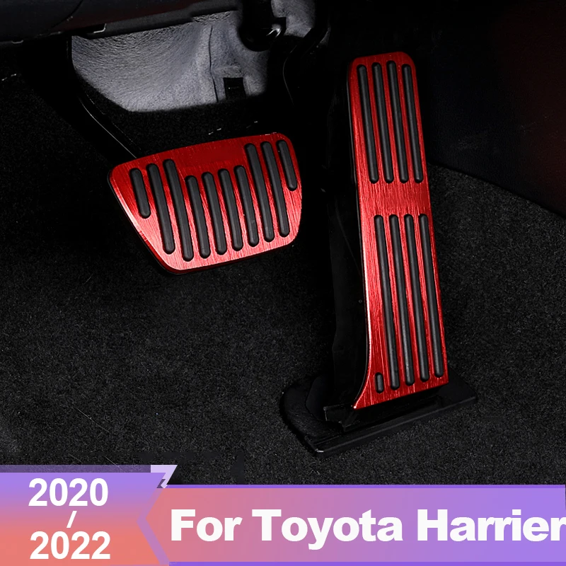 For Toyota Harrier 2020 2021 2022 Aluminum alloy Car Foot Rest Pedal Fuel Accelerator Brake Pedal Cover Non-Slip Pad Accessories