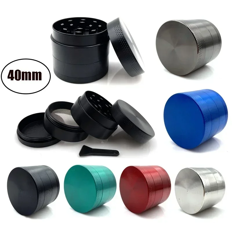 40mm Smoke Grinder 4-Layer Plain Zinc Alloy Herb Grinder Christmas Gift Kitchen Tools