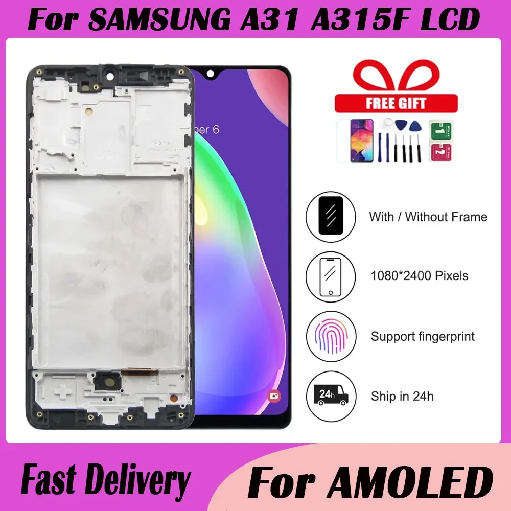 

1 PCS 6.4'' For AMOLED LCD For Samsung A31 A315 LCD Display Touch Screen Digitizer For Samsung A31 A315 Display Replacement