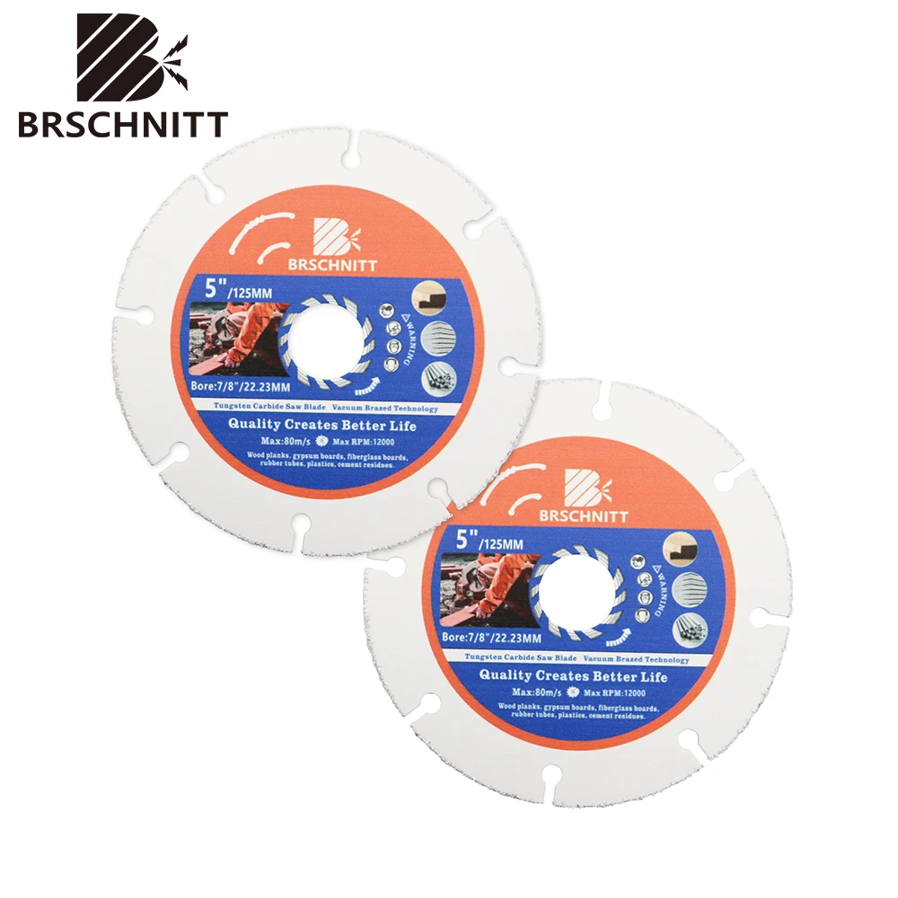 BRSCHNITT 2pcs/set Diameter 115/125mm Professional Saw Blade Wood Cutting Blade for Wood Plastic Arbor 22. 23 m Cutting Disc