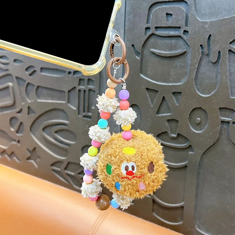 Creative Cartoon Decorative Plush Cookie Shape Phone Universal Lanyard Charm Strap Wrist Bracelet Keychain Phone Chain Pendant