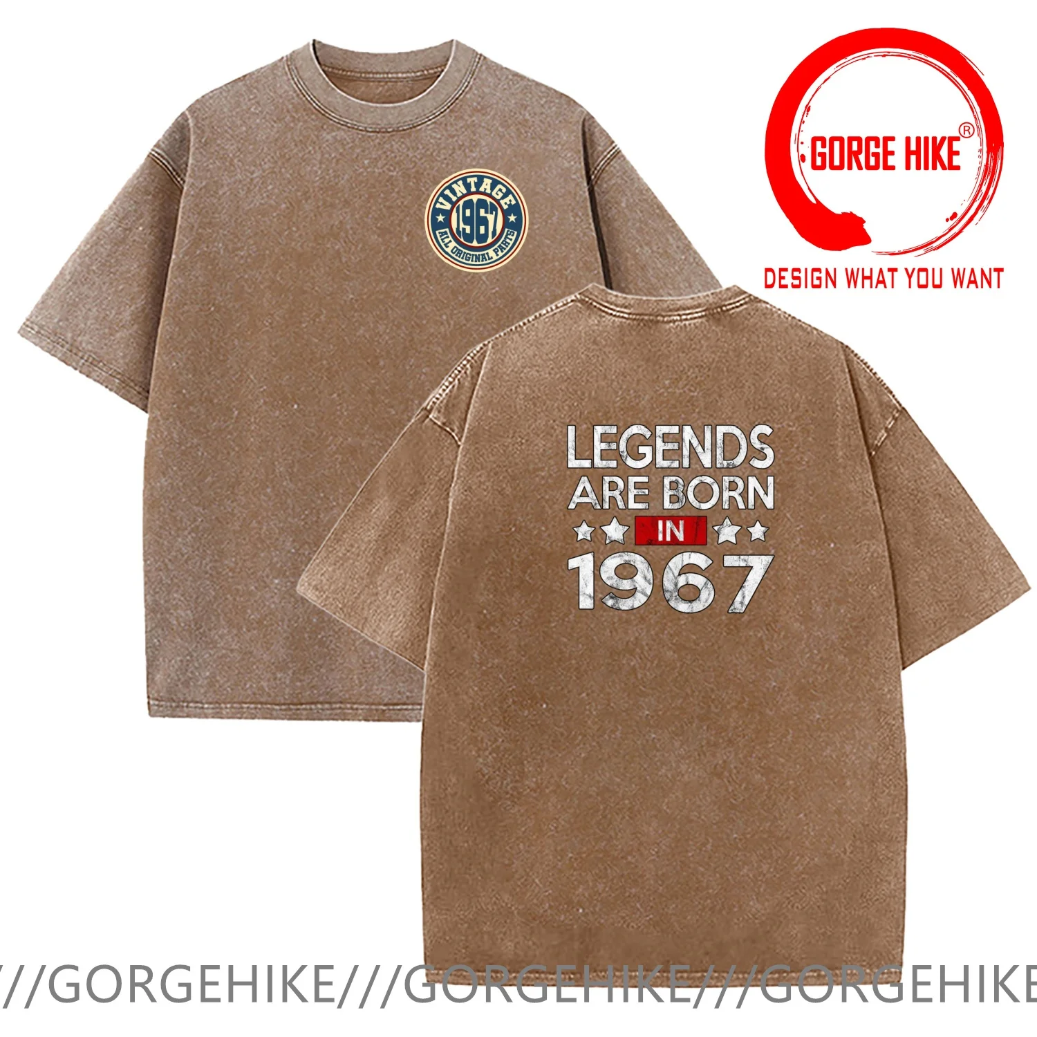 Vintage Washed Cotton T-Shirt Funny Designer legends are born in 1967 T Shirt Men Fashion Trendy Casual Clothing Stylish Tops