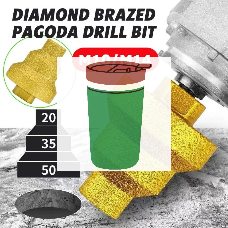 Diamond Step Chamfer Drill Bit Anti-Rust Multi Layer Tapered Reamer 20-35-50mm Hole Opener for Plastic Ceramic Punching Tasks