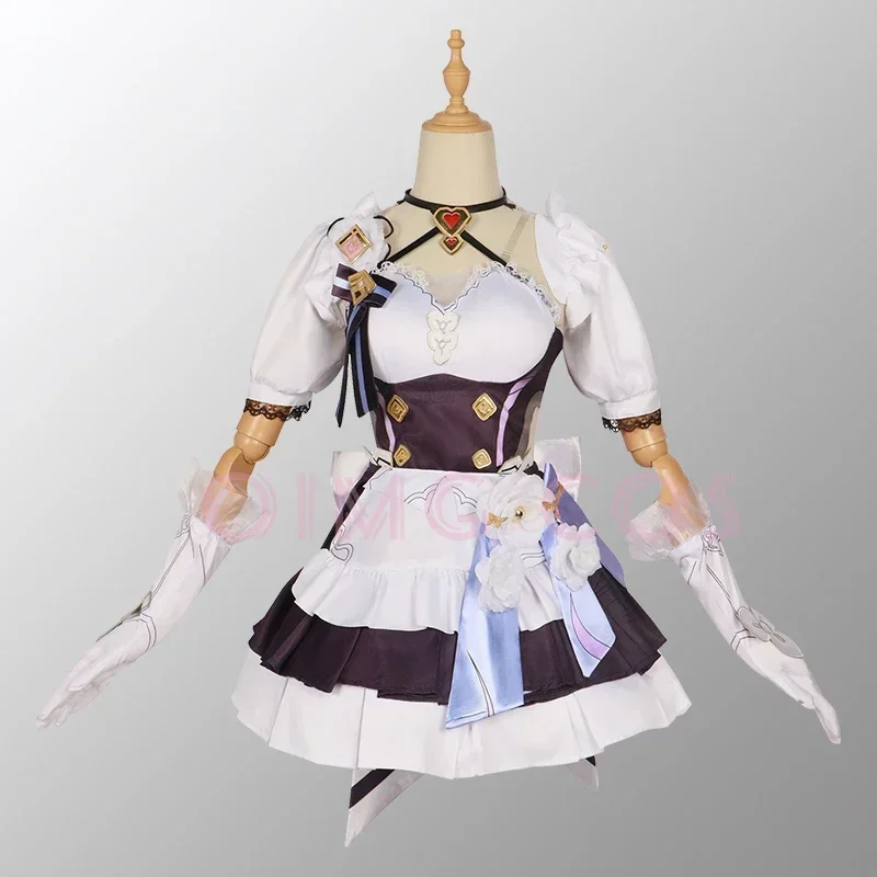Elysia Cosplay Costume da cameriera francese Honkai Impact 3 parrucca uniforme di carnevale Anime costumi di Halloween gioco da uomo