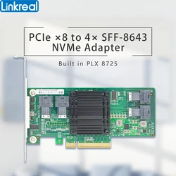 Linkreal-adaptador PCIe x8 SSD NVMe U.2, 4 puertos, Card-LRNV9324-4I