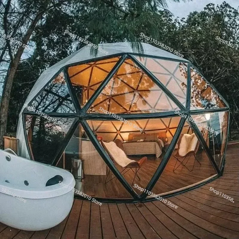Suitable for luxury waterproof luxury ice house glass geodesic dome tent