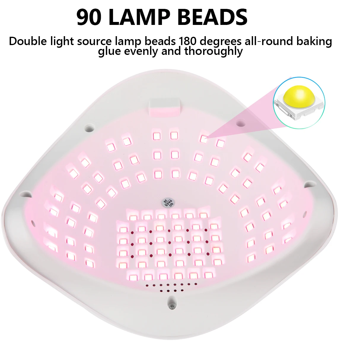 90 المصابيح الأشعة فوق البنفسجية/LED مسمار مجفف مصباح المهنية كبيرة مساحة مسمار مصباح لتجفيف سريع الأظافر هلام البولندية مع أداة صالون الاستشعار بالأشعة تحت الحمراء