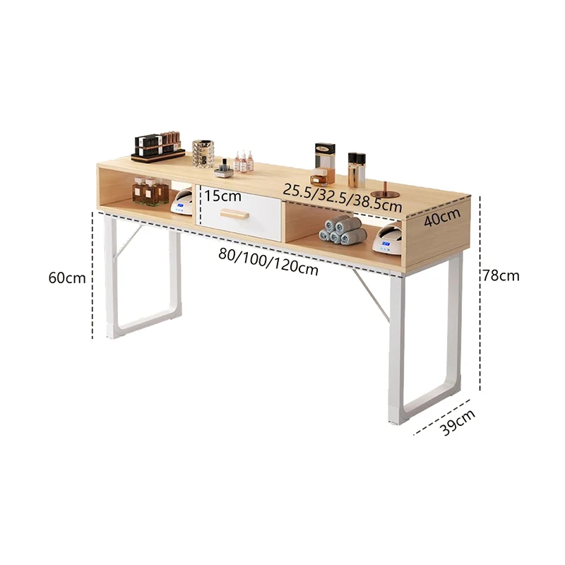 طاولة أظافر بتصميم فرنسي مع مساحة تخزين احترافية وبسيطة وحديثة لمكتب الأظافر طاولة ريفية للتجميل أثاث صالون De Manucure