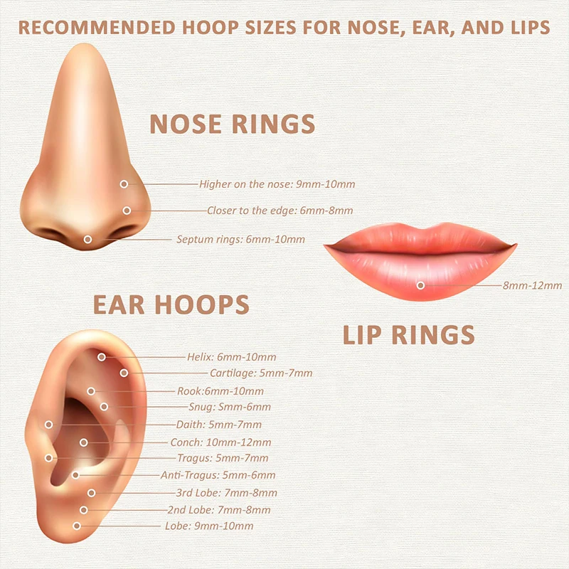 16G 316L Surgical Steel Hinged Clicker Nose Septum Rings Hoop Earring Lip Tragus Cartilage Body Piercing Jewelry, 6mm-12mm view 5
