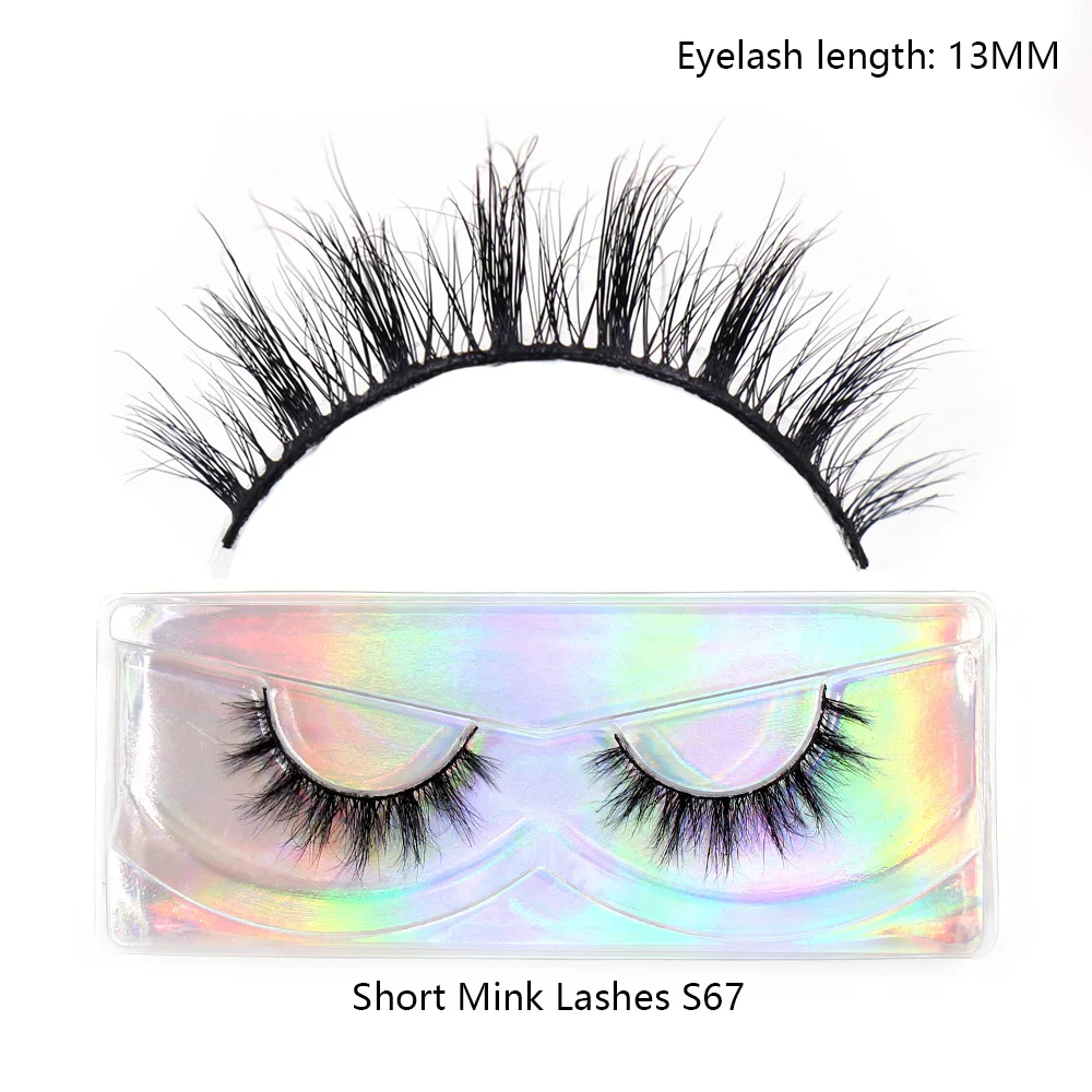 LEHUAMAO Maquiagem Korte Natuurlijke Nertsen Wimpers Pluizige Piekerige Wimpers Volume 12mm-15mm Valse Wimpers Wimper Extensio make-up