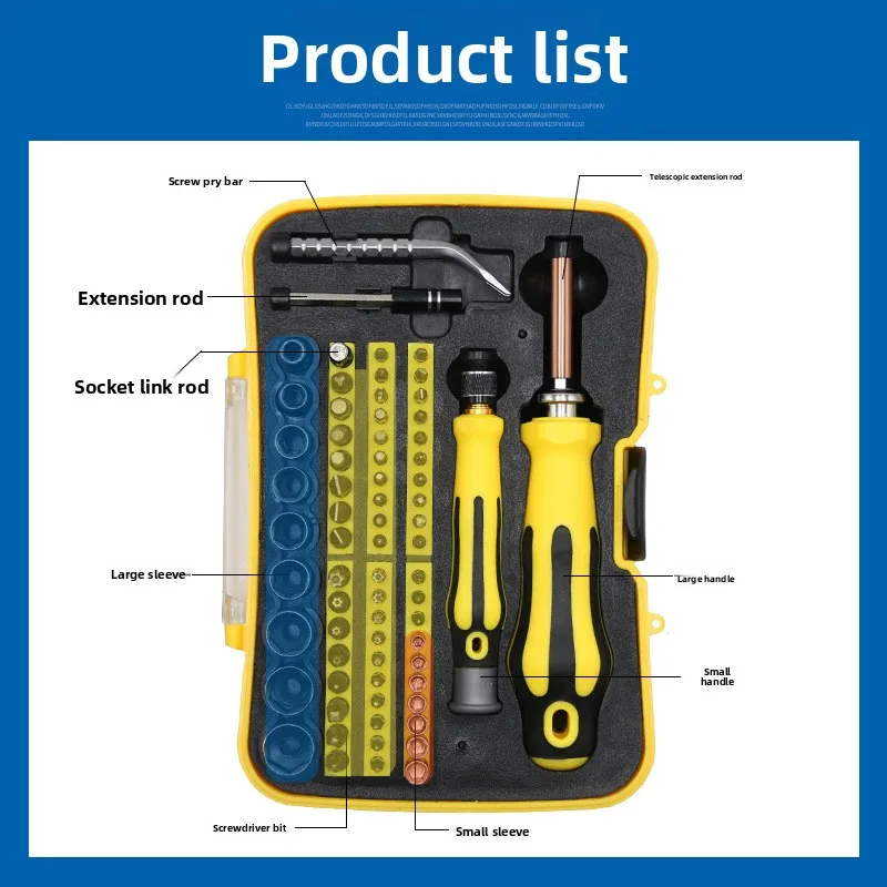 2026 Hot！70-in-1 Universal Household Manual Screwdriver Set Industrial Grade with Plastic Handle Multifunctional Bits Sockets