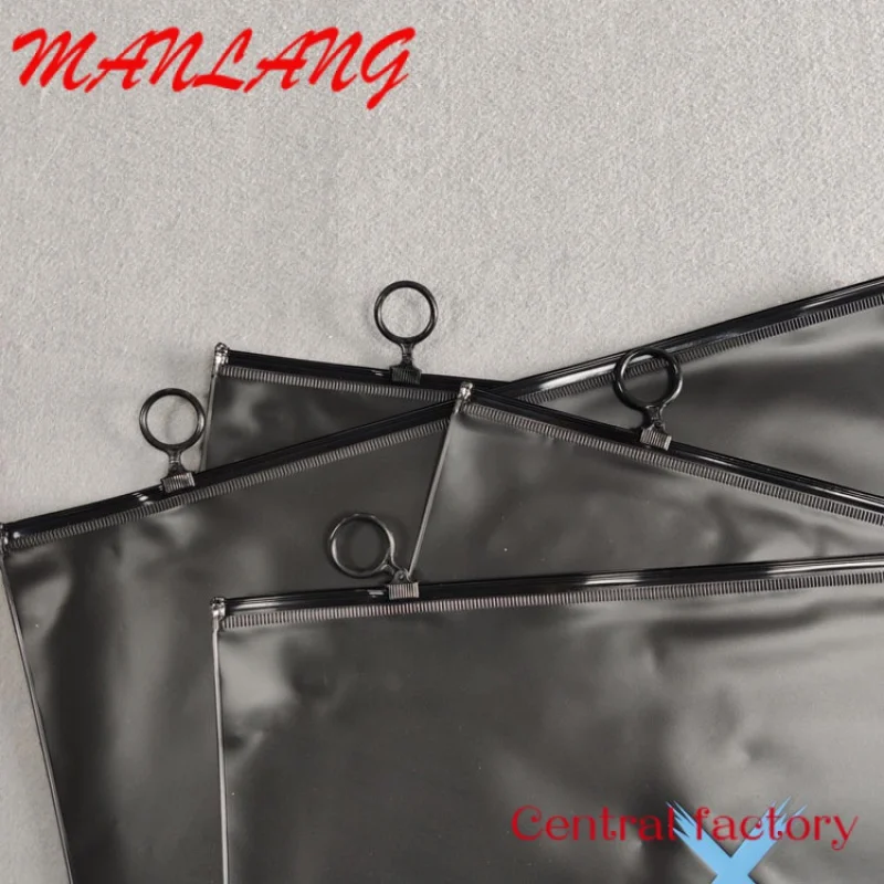 Custom  Eco Friendly Black Ziplock Bag For Clothings Custom Recycled Packaging Zip Bag Frosted Black Plastic Bags