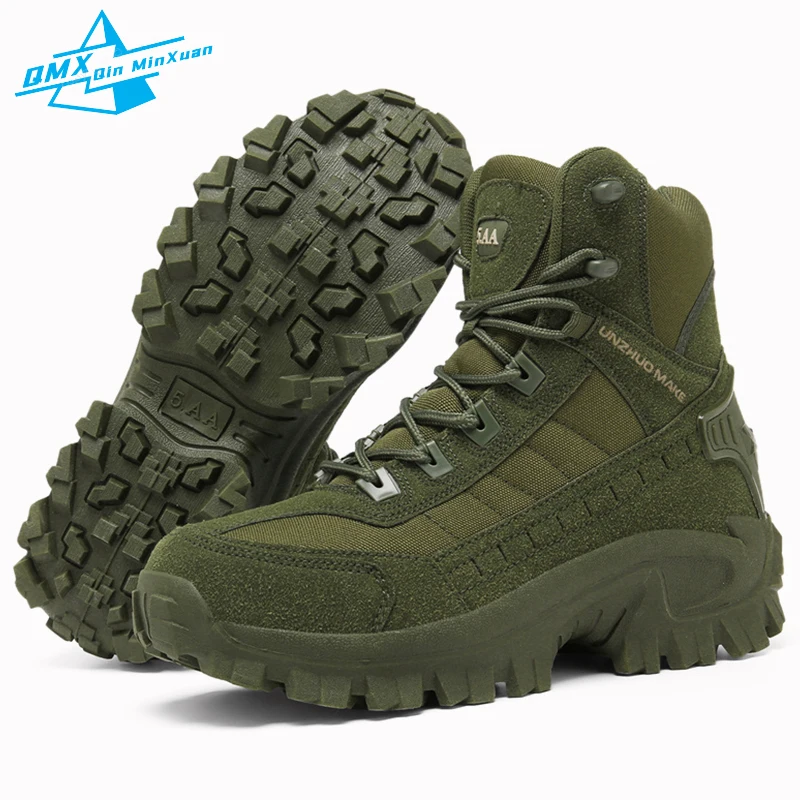 High Top Tactical Boots Men Army Boots Breathable Mesh Hiking Desert Boot Anti-slip Climbing Hiking Shoes Ankle Hunting Sneakers