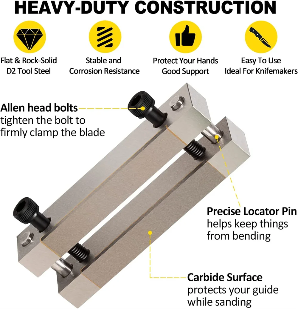 Hardened File Guide with Carbide Surface For Knife Making Knife Maker Tool, Fits Blade Width up to 2\