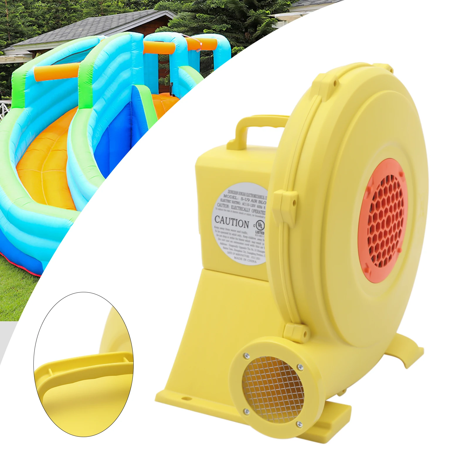 950W Air Blower Pump Fan Commercial Inflatable Bouncer Blower Fan Smooth Operation for Inflatable Bounce House & Bouncy Castle