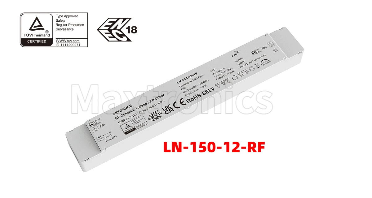 NEW DC12/24V LED Driver RF+Push Constant Voltage Dimmable Power Supply150W LN-150-12-RF/LN-150-24-RF for Led Strip Light/Modules