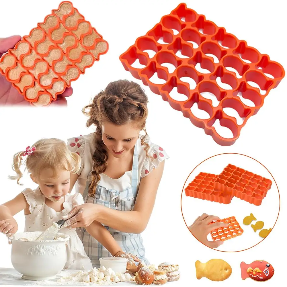 

Mini Baking Fondant Gold Fish Cutter Molds Gold Fish Cracker Cutter Reusable Fish-Shaped Maker Treats Baking Mold For Biscu Z6K3
