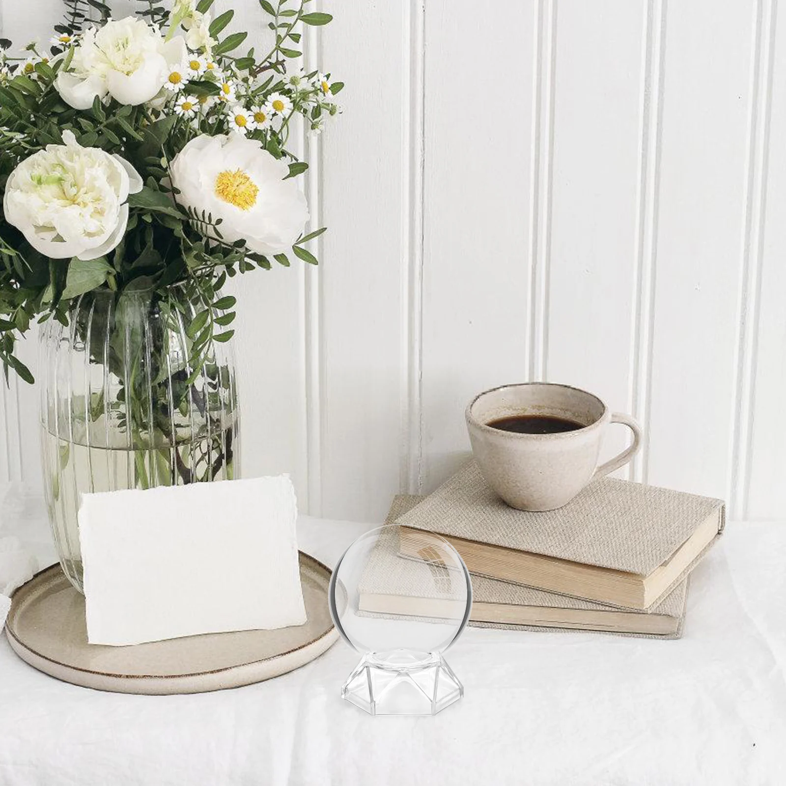 

10pcs Crystal Ball Stand Transparent Base For Desk Shelf Clear Sphere Holder Elegant Light Reflecting Design Home Office