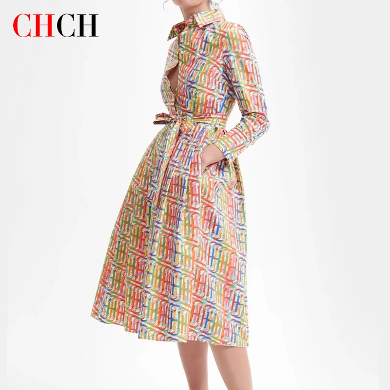 CHCH Fashion Light Luxury Design New Women\'s Dress Colorful Shopping, Dating, Prom Occasion Women\'s Dress