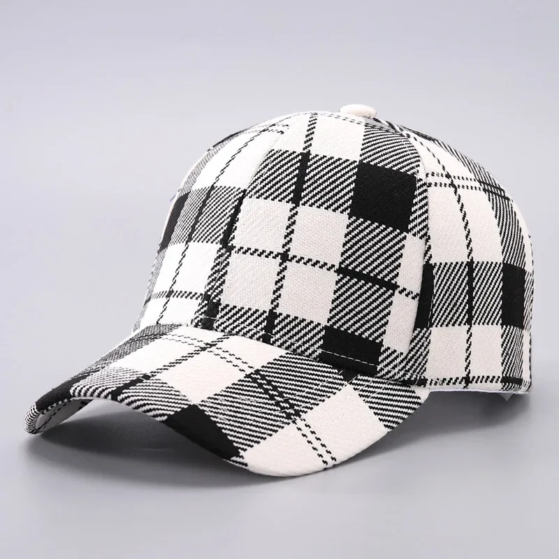 Spring/Summer Exquisite Checkered Baseball Caps Unisex Outdoor Leisure Casquette Vintage Sports Visor Duck Hats For Teenagers