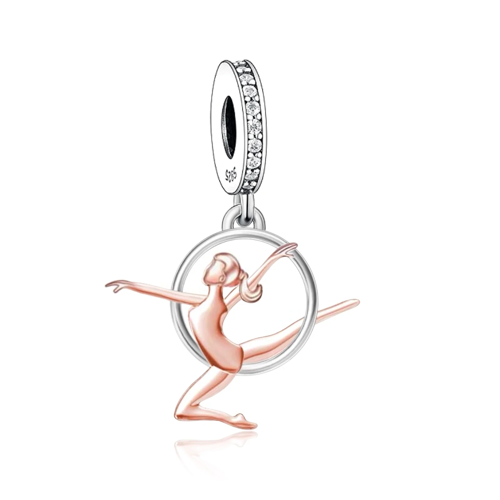 Fit Original Pan Charms Bracelet 925 Silver Never Give up Your Dreams Gymnast Bead For Making Teacher Gymnastics Team Berloque