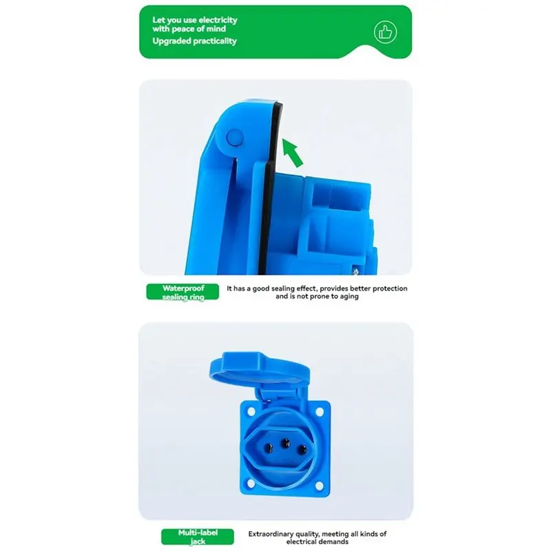 【Y19A】IP54 Waterproof Wall Receptacle Socket With Flip Protective Cover For Industrial And Outdoor Use- Panel Outlet Design