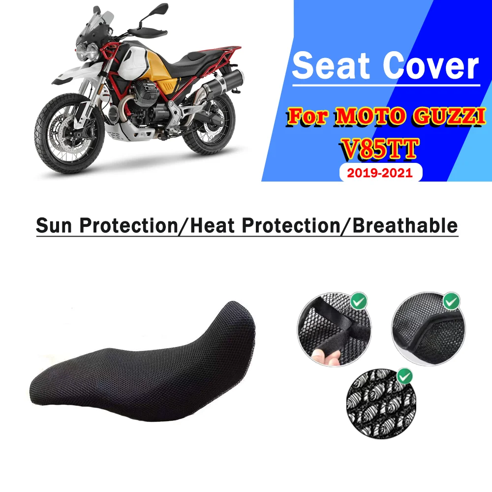 For MOTO GUZZI V85TT Nylon Non-Slip M Mesh Motorcycle Seat Cover 3D Elastic Breathable Heat Resistant Anti-Slip Protector Cover