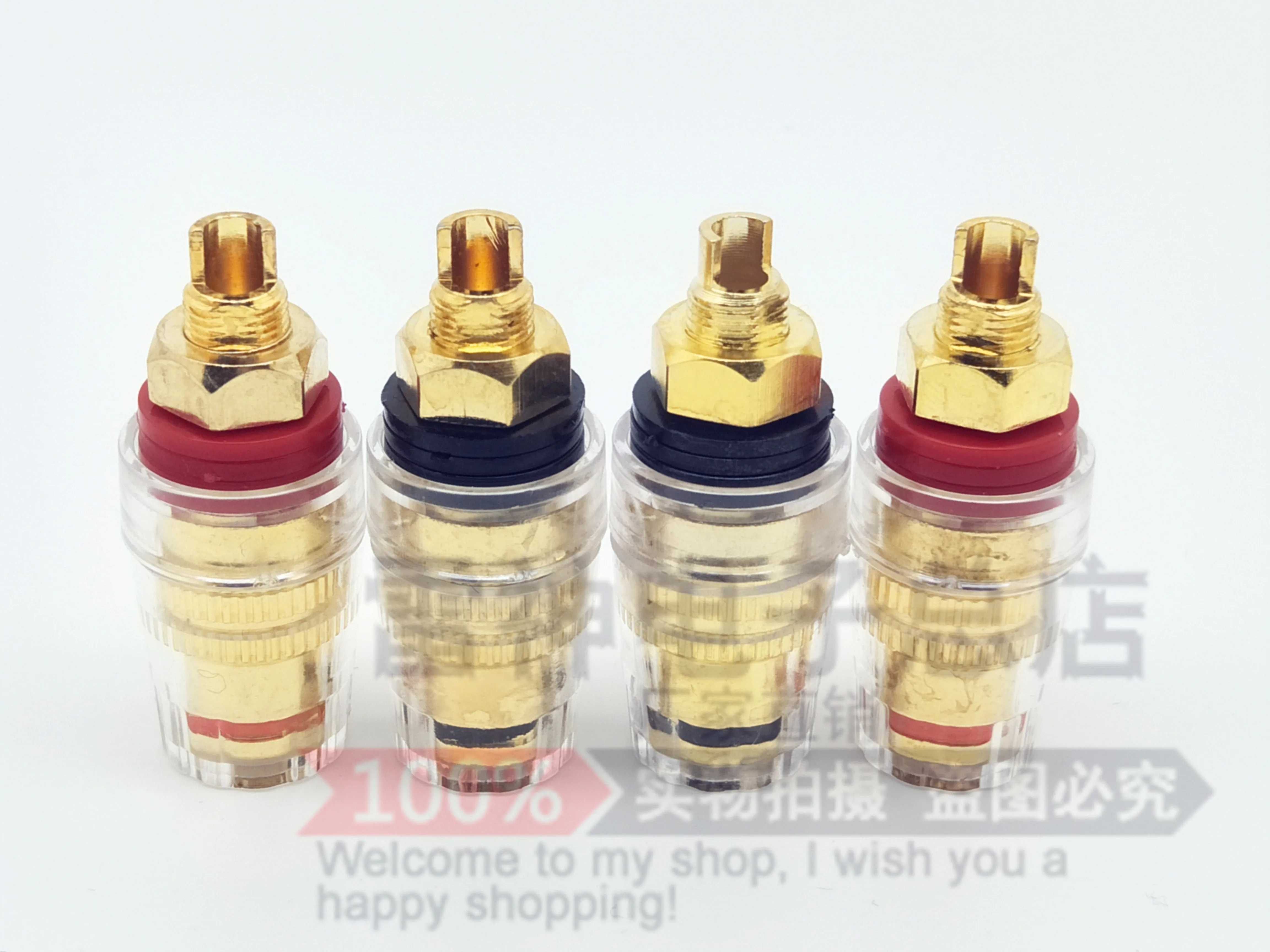 M8 Copper Gold Plated Crystal Binding Post Speaker Amplifier Terminal Banana Jack