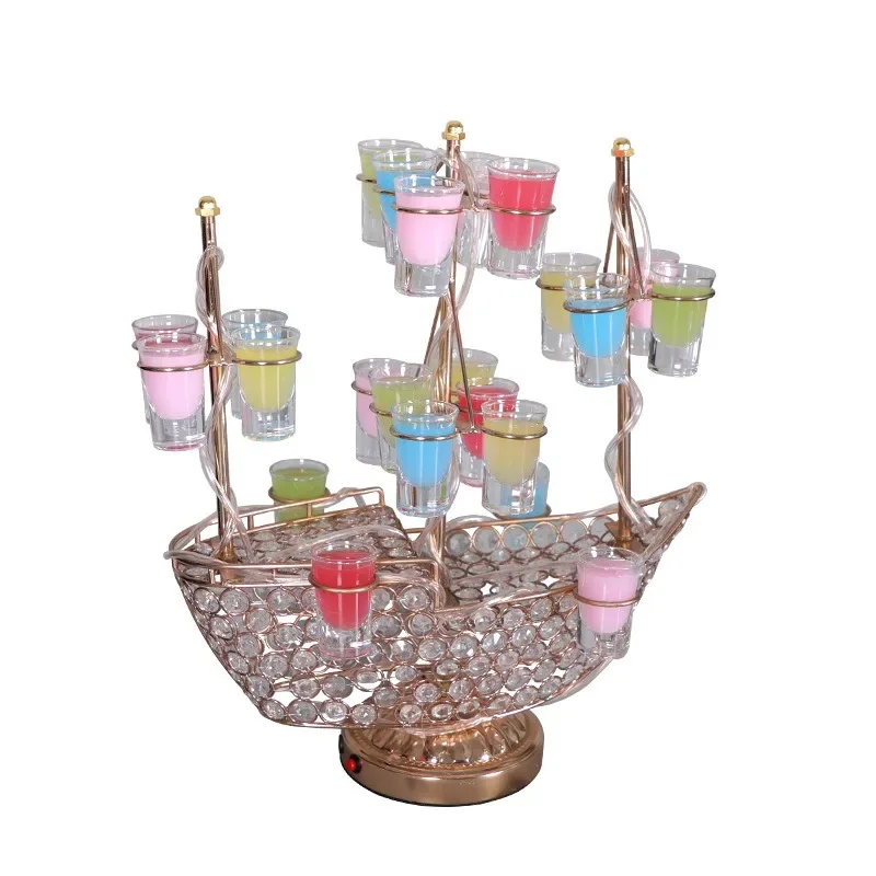 Sailing wine rack LED creative bar bullet cup holder KTV cocktail glass rack wine set