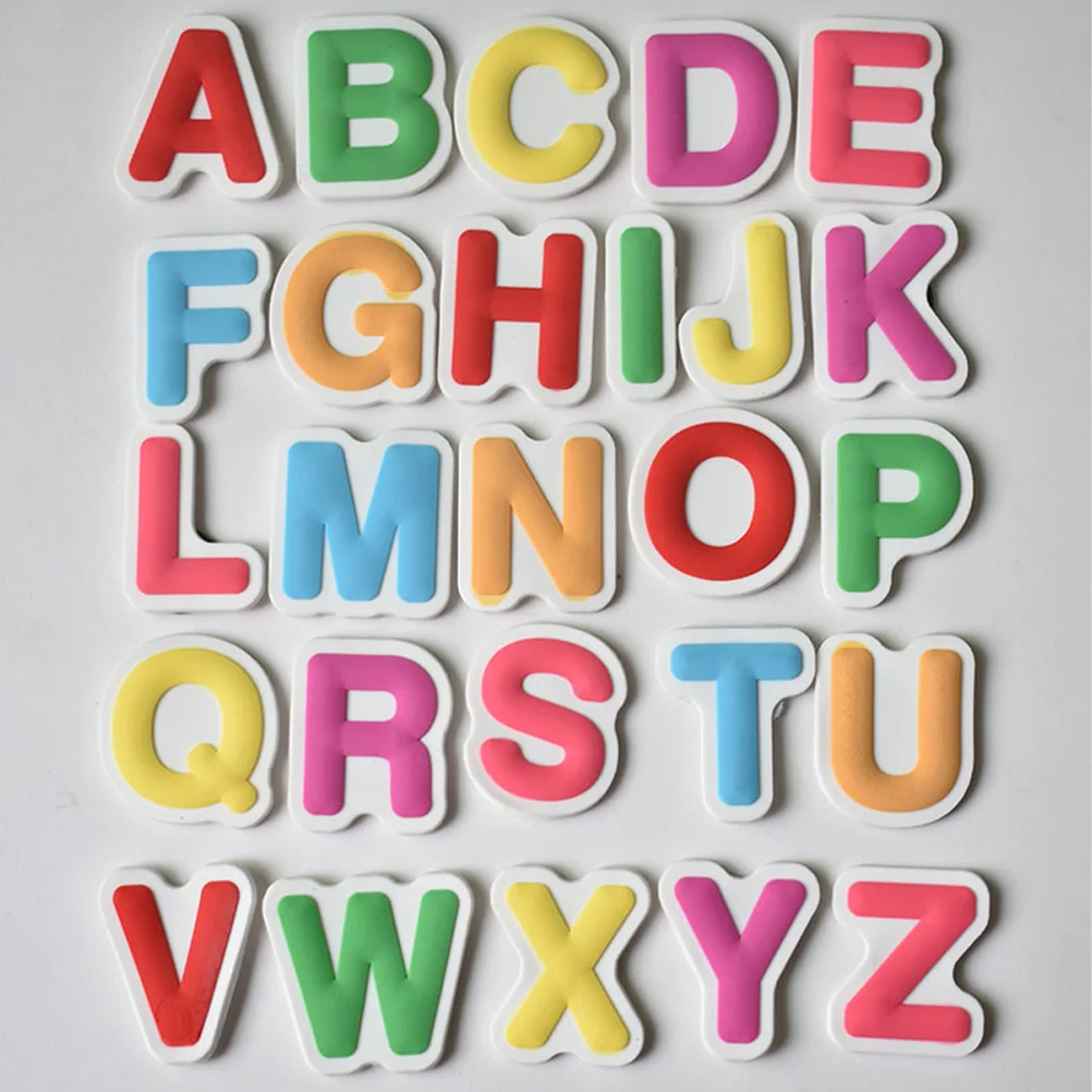 

26pcs Alphabet Fridge Magnets Kids English Learning Educational Sticker Set Bright Creative Letter Magnetic For Home Decoration