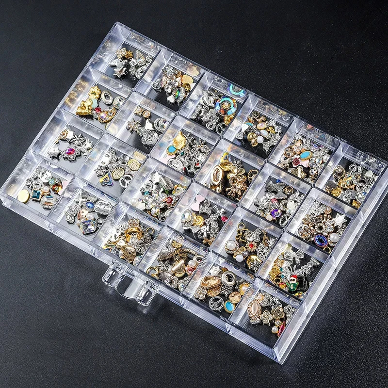 Nail art accessory storage box 120-grid accessory box 5-layer rhinestone box jewelry storage drawer box transparent jewelry box
